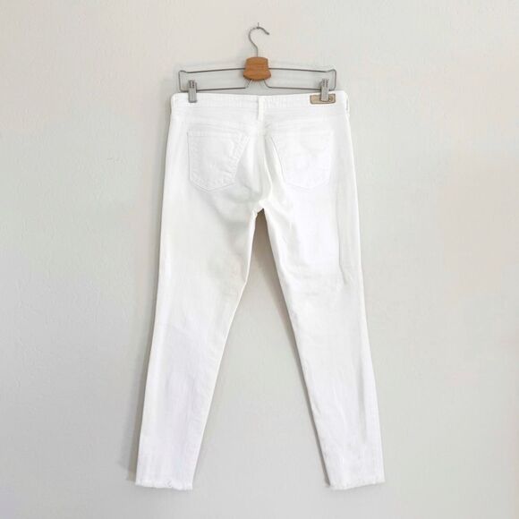 AG Adriano Goldschmied THE LEGGING ANKLE Super Skinny Jeans in White Raw Hem - Picture 4 of 16